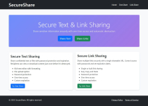 Secure Text and Link Sharing Platform Screenshot 1